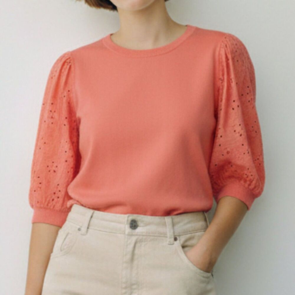 Nanette Lepore Women's Coral Puff Sleeve Blouse